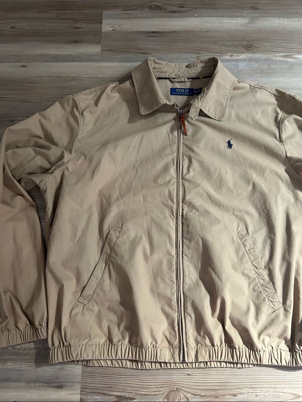 Polo by Ralph Lauren Men’s Beige/Tan Zip Front Windbreaker